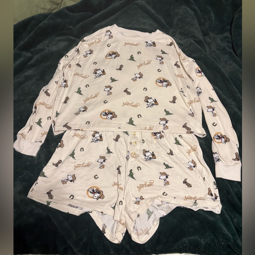 American Eagle Outfitters cowboy snoopy PJS
